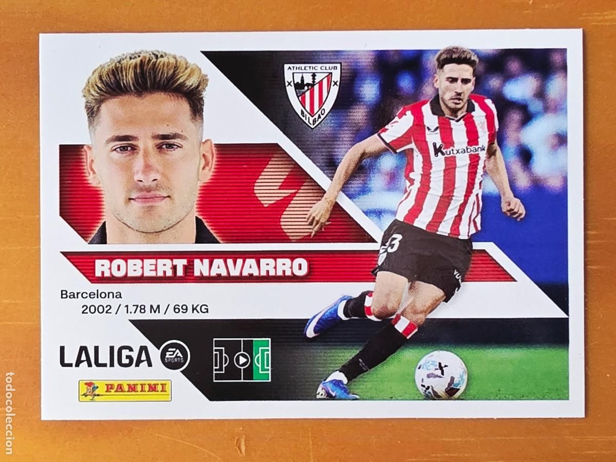 Football Stickers: 17A Robert Navarro, Athletic Club de Bilbao, Panini Ediciones Liga Este 2026 2027 26 27 sin pegar