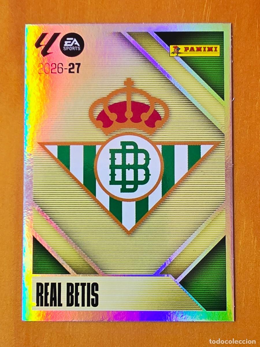 Football Stickers: 1 Escudo Real Betis, Panini Ediciones Liga Este 2026 2027 26 27 sin pegar