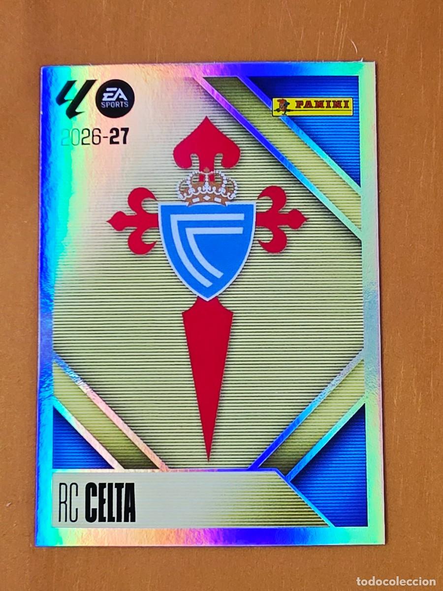 Cromos de f&uacute;tbol: 1 Escudo RC Celta de Vigo, Panini Ediciones Liga Este 2026 2027 26 27 sin pegar
