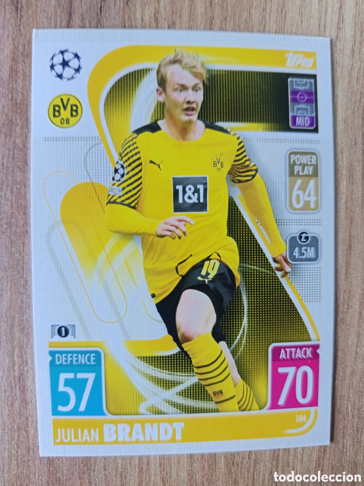 Cromos de f&uacute;tbol: 184 Brandt CHAMPIONS LEAGUE MATCH ATTAX TOPPS 2021-2022 21-22