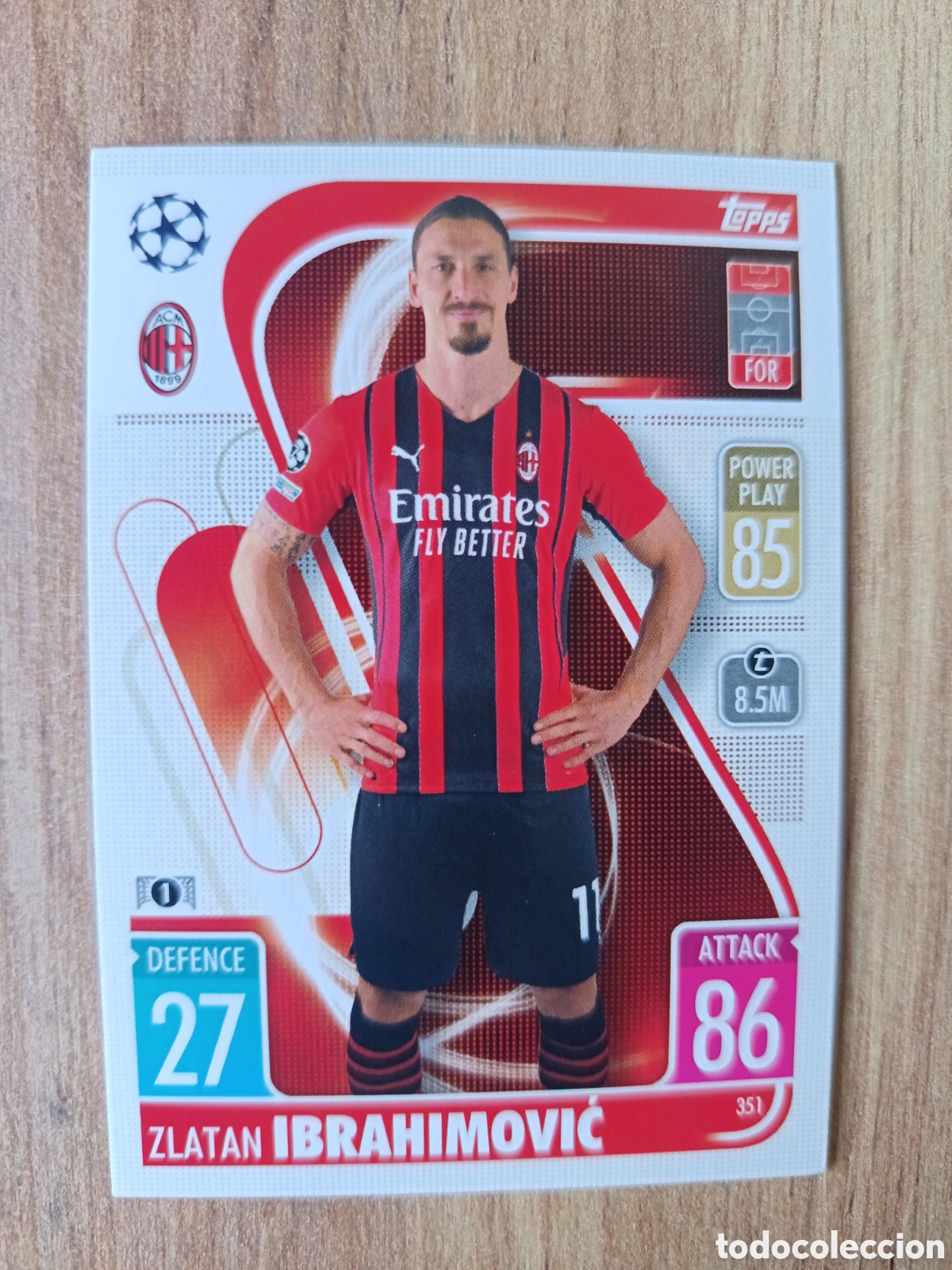 Football Stickers: 351 Ibrahimovic CHAMPIONS LEAGUE MATCH ATTAX TOPPS 2021-2022 21-22