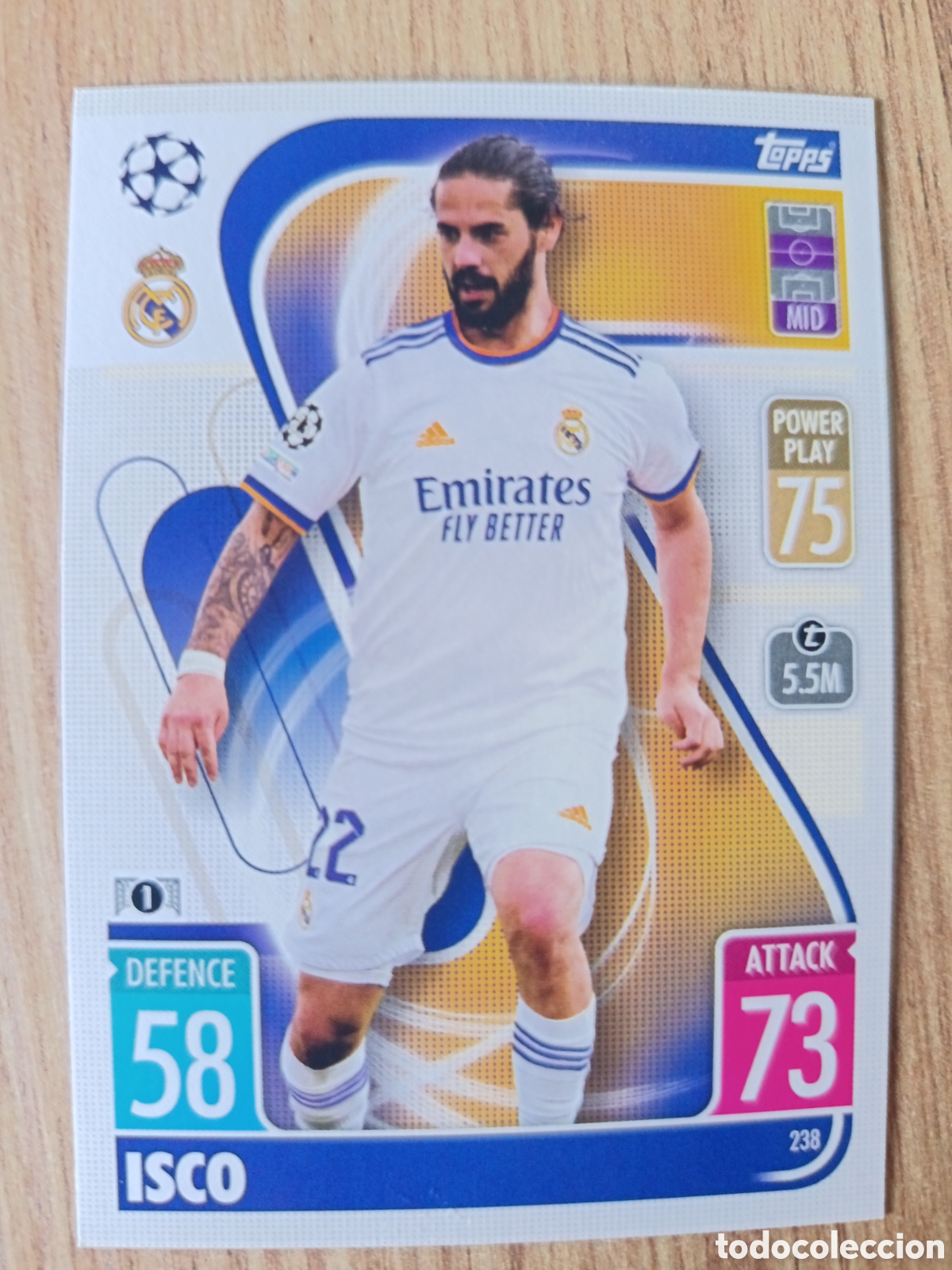 Football Stickers: 238 Isco CHAMPIONS LEAGUE MATCH ATTAX TOPPS 2021-2022 21-22