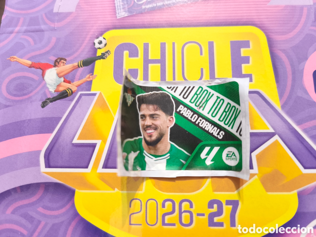 Cromos de f&uacute;tbol: Pablo Fornals BOX TO BOX Chicle liga este 26/27 Real Betis