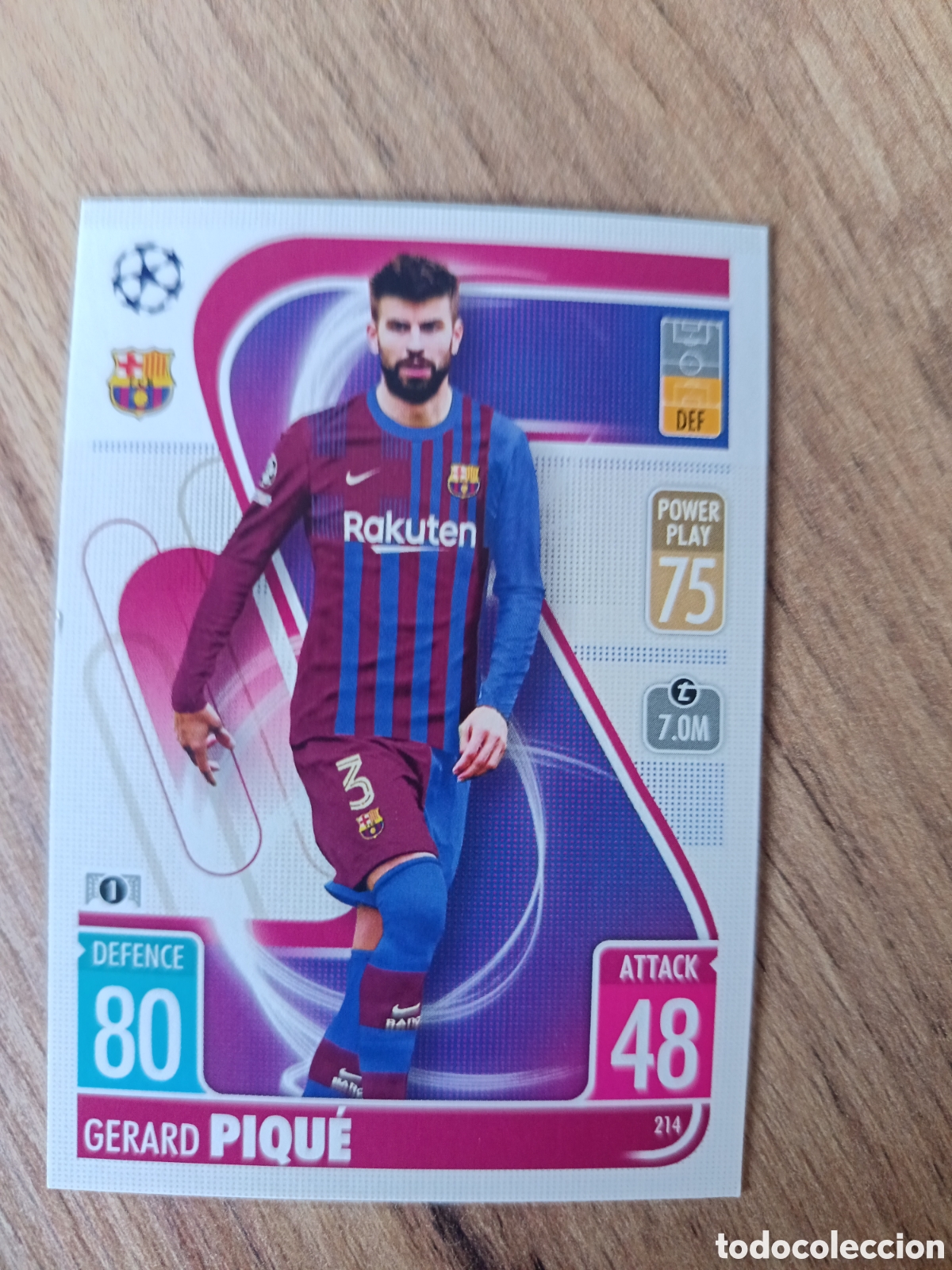 Cromos de f&uacute;tbol: 214 Pique CHAMPIONS LEAGUE MATCH ATTAX TOPPS 2021-2022 21-22