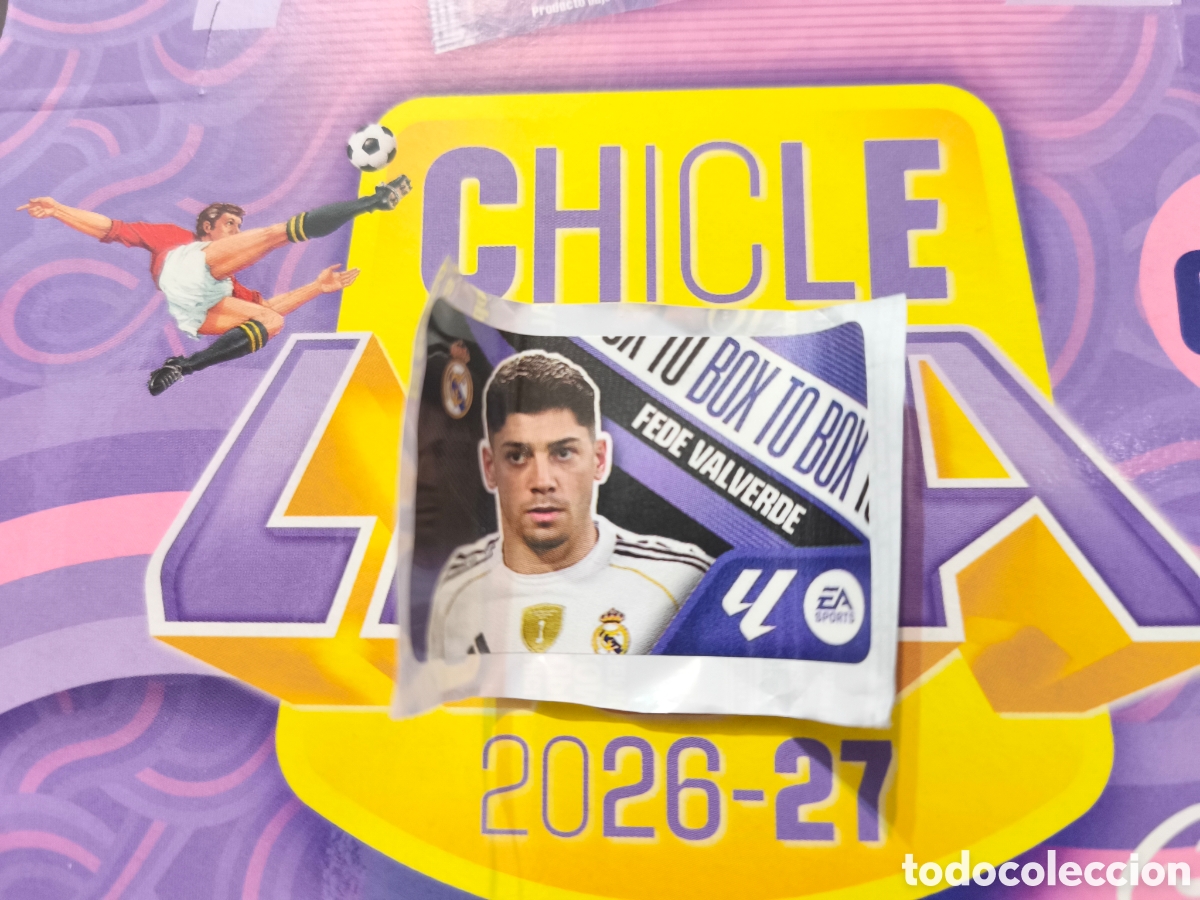 Cromos de f&uacute;tbol: Fede Valverde BOX TO BOX Chicle liga este 26/27 Real Madrid
