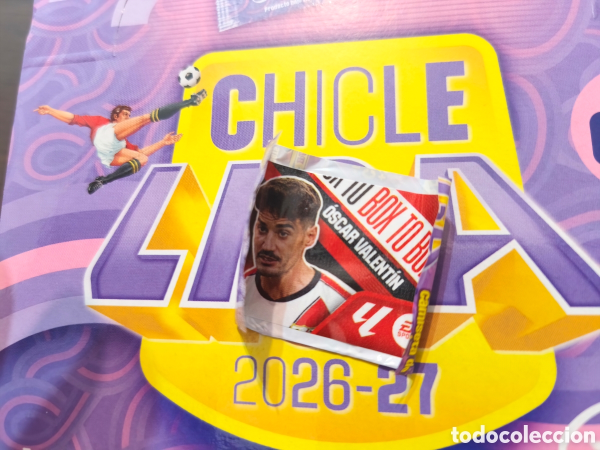 Cromos de f&uacute;tbol: &Oacute;scar Valent&iacute;n BOX TO BOX Chicle liga este 26/27 Rayo Vallecano