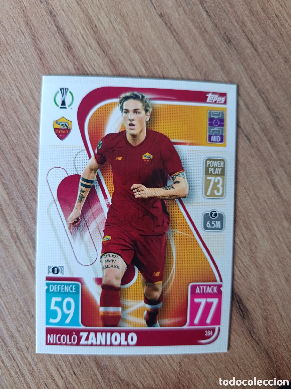 Football Stickers: 384 Zaniolo CHAMPIONS LEAGUE MATCH ATTAX TOPPS 2021-2022 21-22