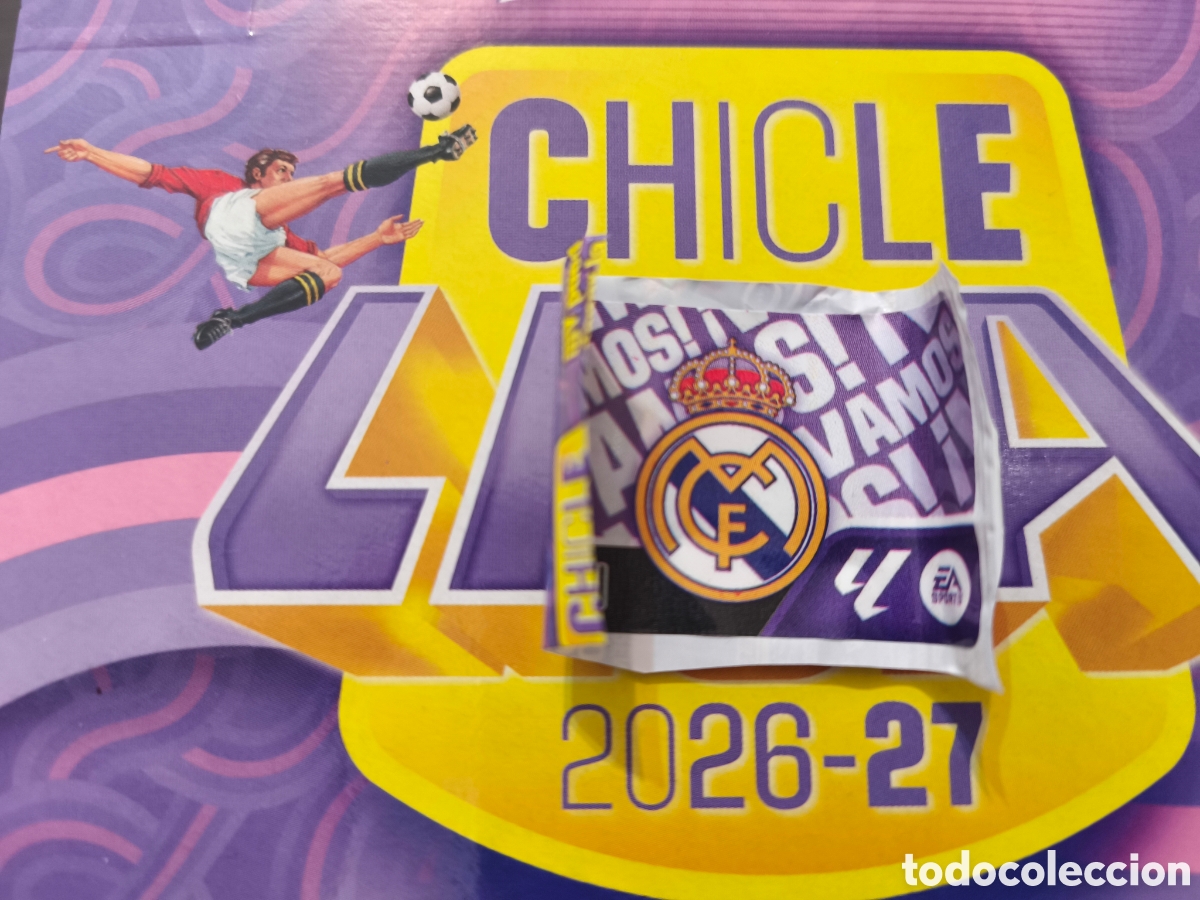 Cromos de f&uacute;tbol: Escudo Real Madrid Chicle liga este 26/27