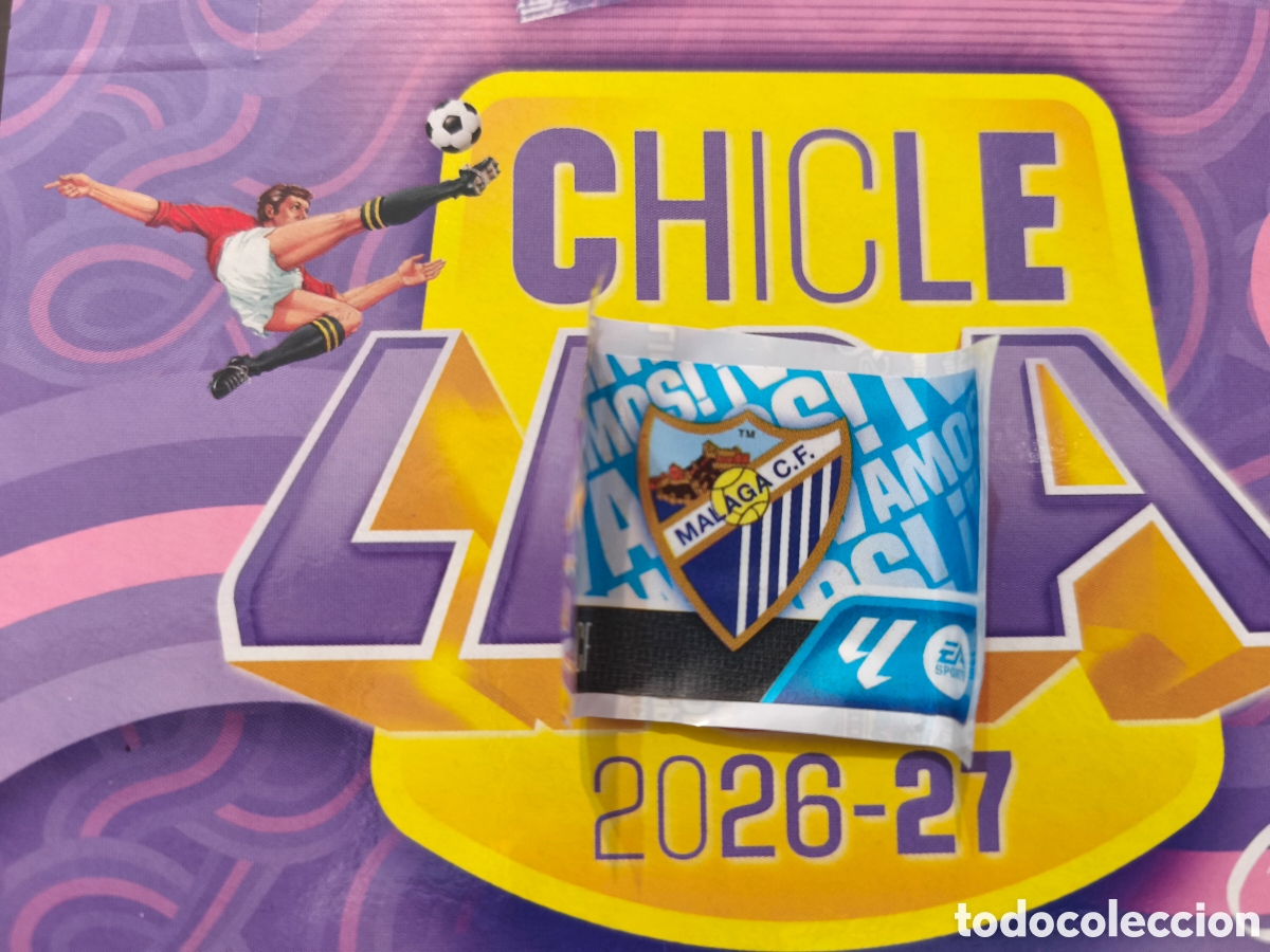Cromos de f&uacute;tbol: Escudo M&aacute;laga Chicle liga este 26/27