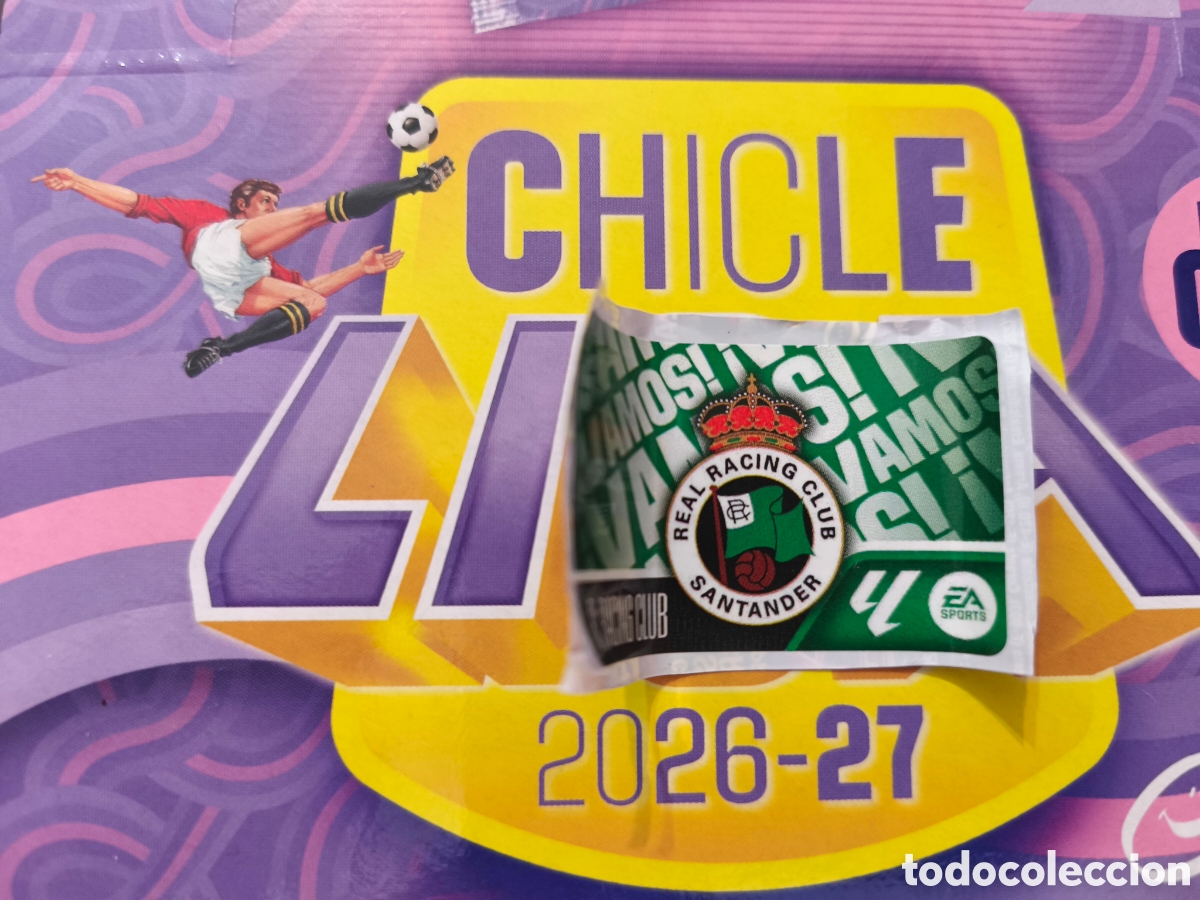 Cromos de f&uacute;tbol: Escudo Real Racing Chicle liga este 26/27
