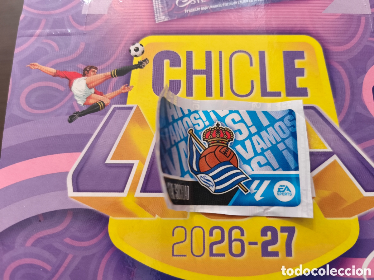 Cromos de f&uacute;tbol: Escudo Real Sociedad Chicle liga este 26/27