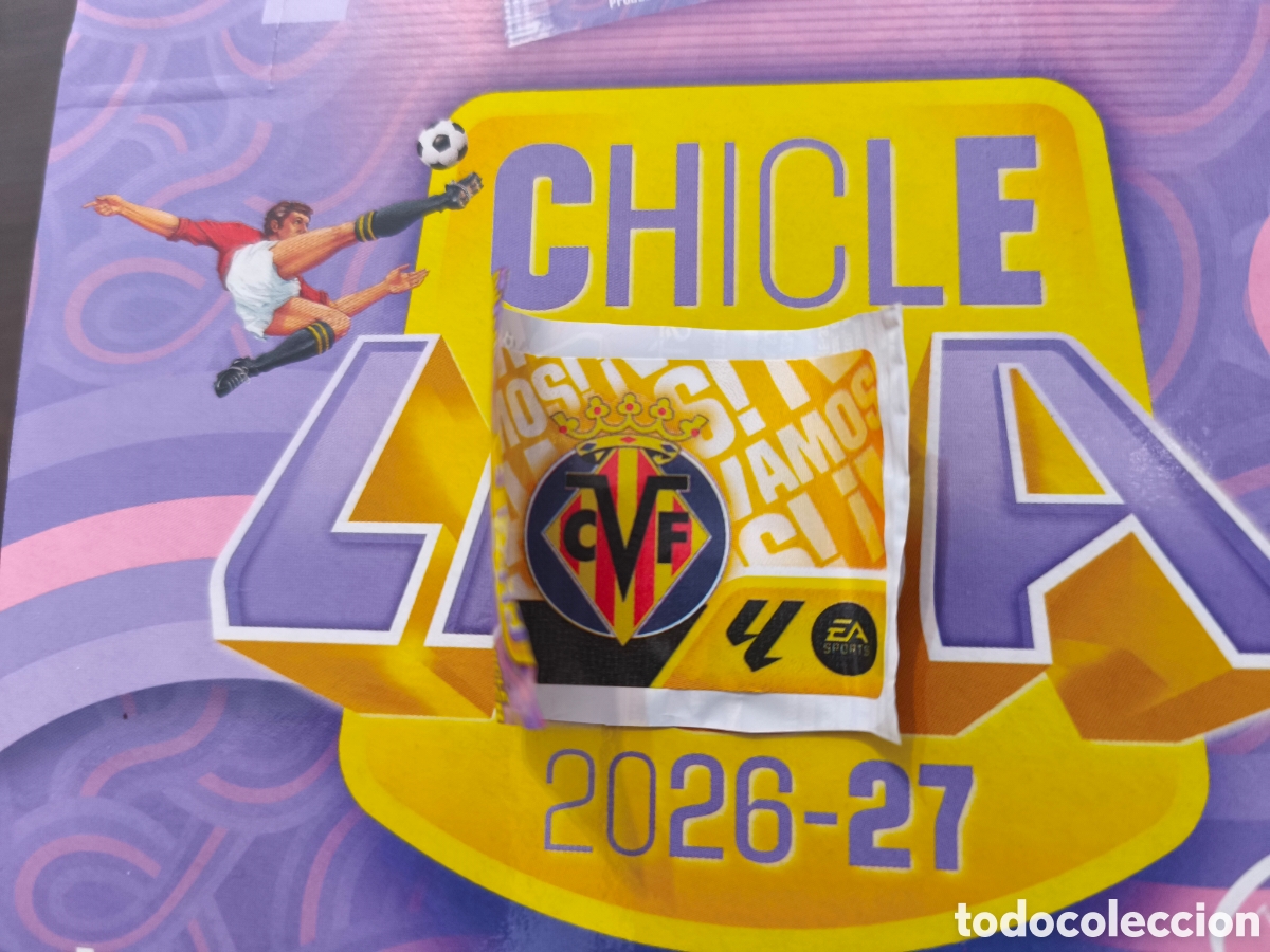 Football Stickers: Escudo Villarreal Chicle liga este 26/27