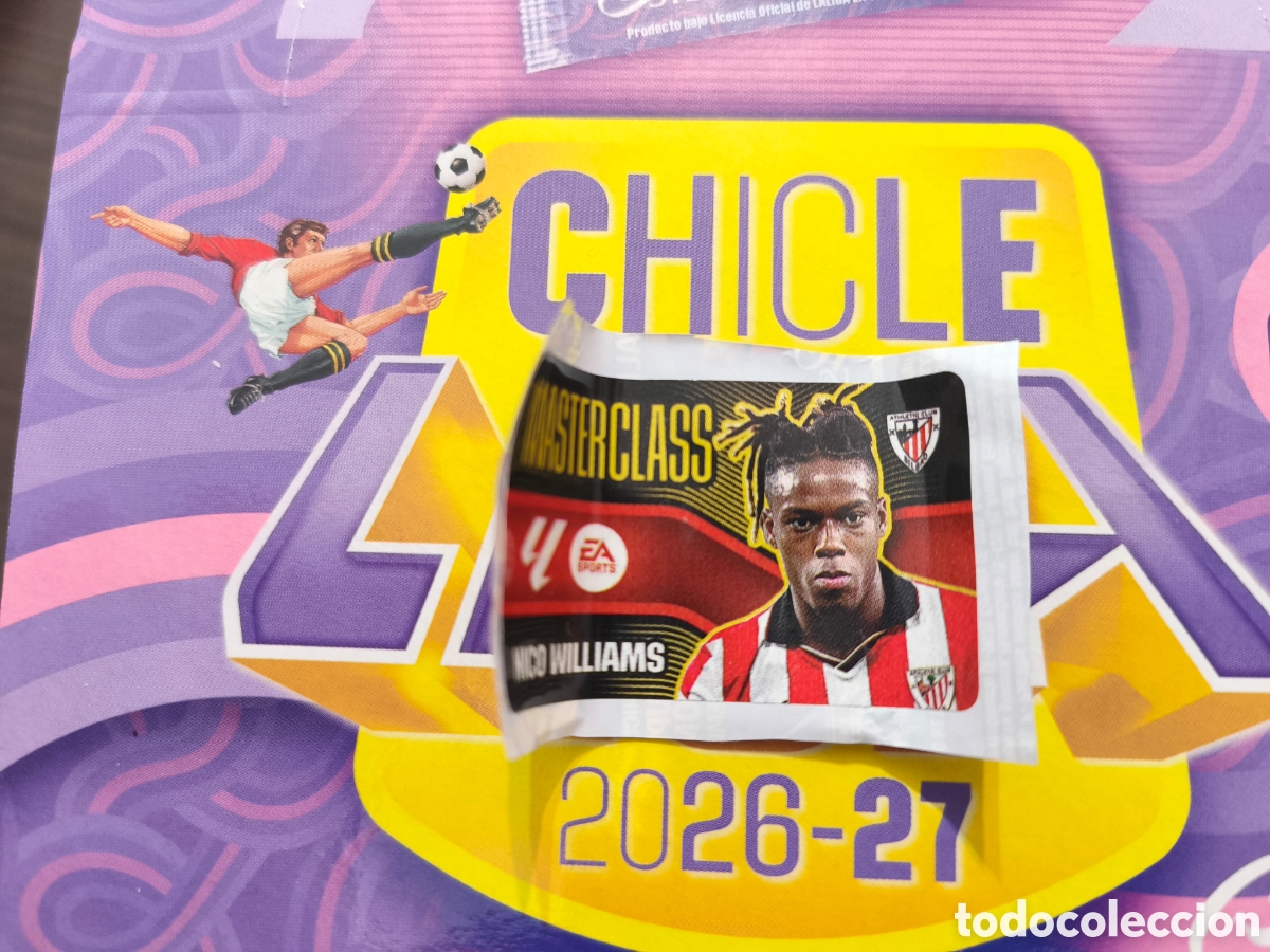 Cromos de f&uacute;tbol: Nico Williams MASTERCLASS Chicle liga este 26/27 Athletic Club