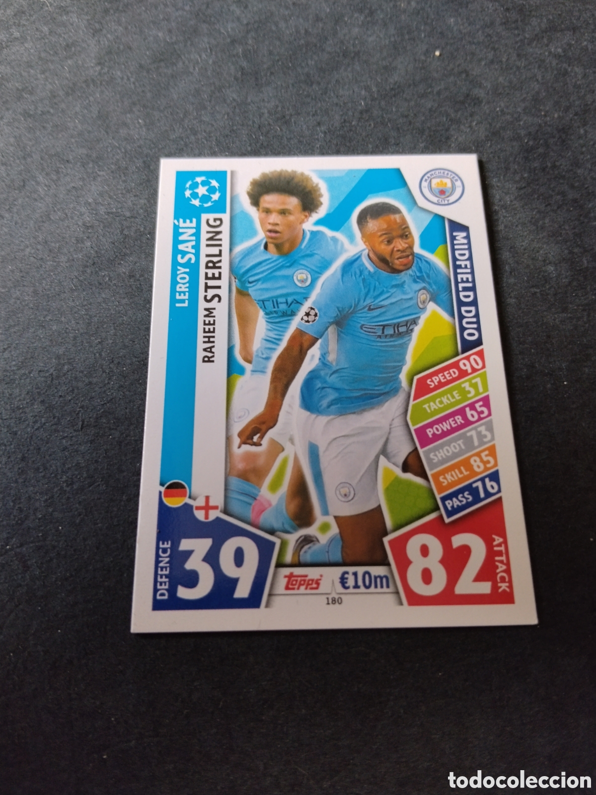 Cromos de Futebol: Cromo futbol Topps Match Attax, Leroy San&eacute;, Raheem Sterling