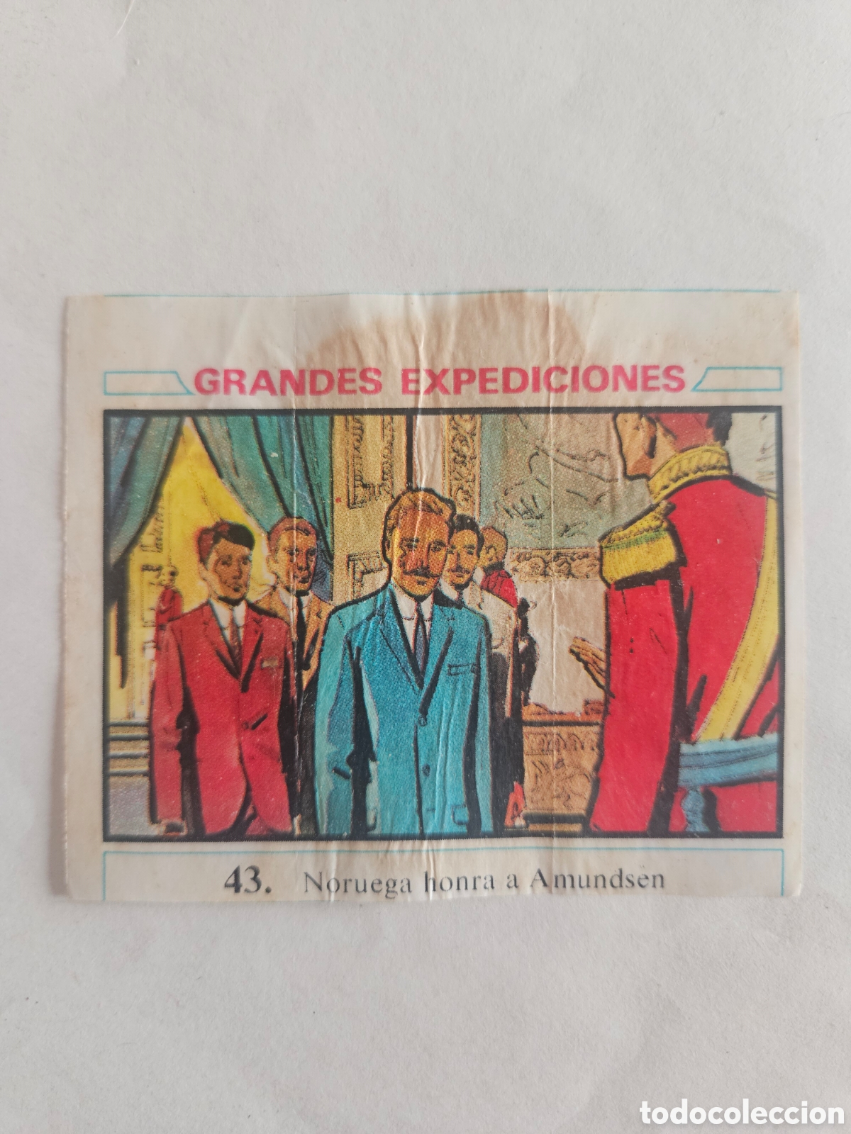 Football Stickers: CROMO - GRANDES EXPEDICIONES - N&deg; 43 NORUEGA HONRA A AMUNDSEN - CHICLES DUNKIN - NUNCA PEGADO