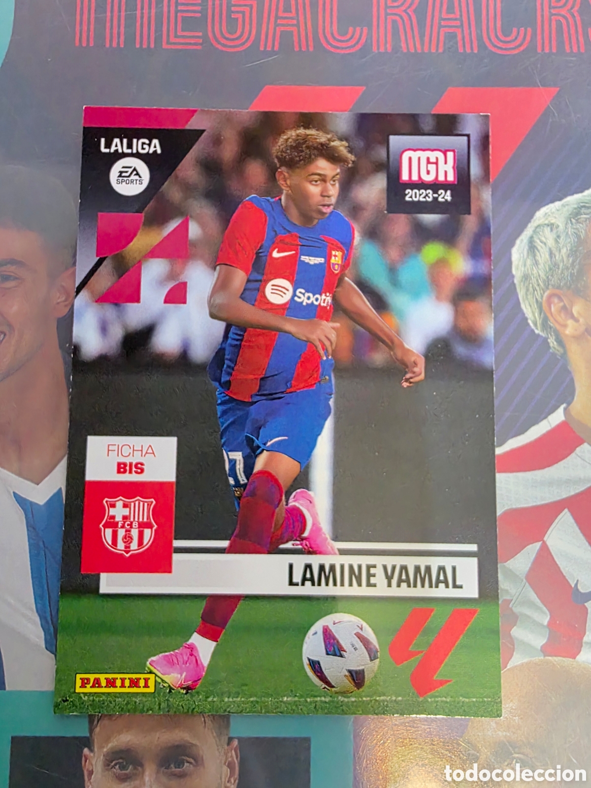 Cromos de f&uacute;tbol: Lamine Yamal Rookie #108 Bis - Panini Megacracks 2023-24 (FC Barcelona)
