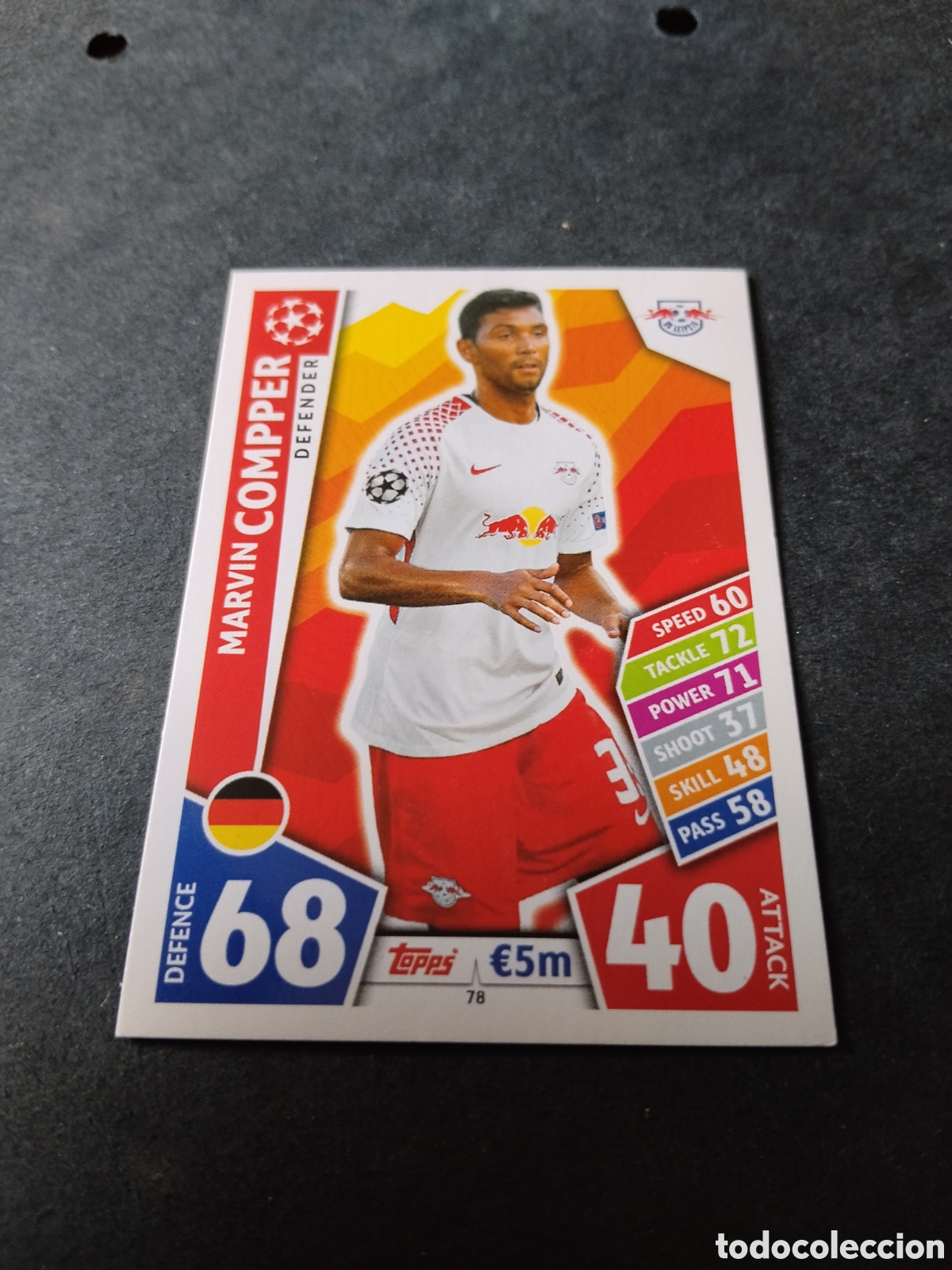 Cromos de f&uacute;tbol: Cromo futbol Topps Match Attax, Marvin Compper