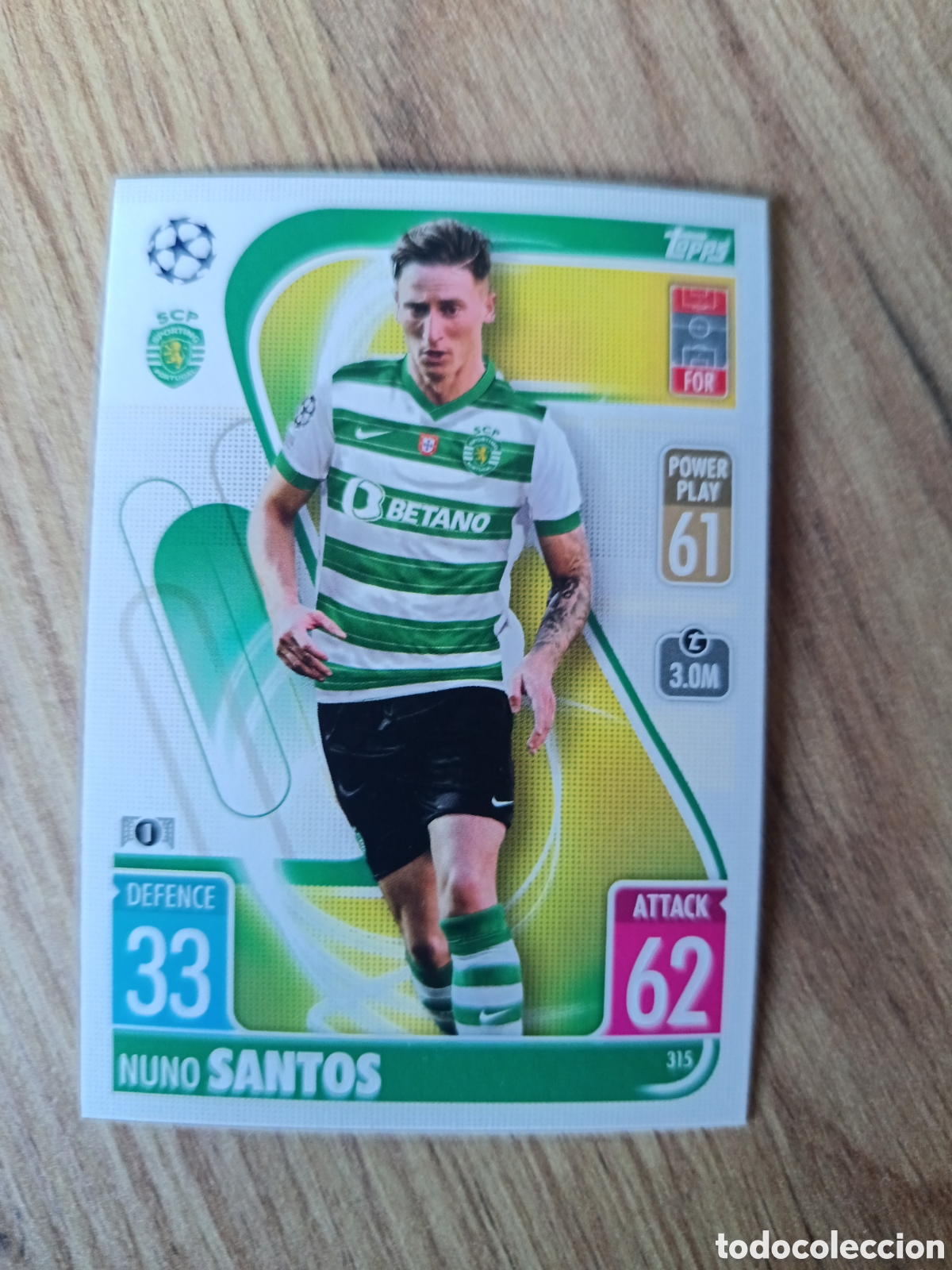 Cromos de f&uacute;tbol: 315 Santos CHAMPIONS LEAGUE MATCH ATTAX TOPPS 2021-2022 21-22