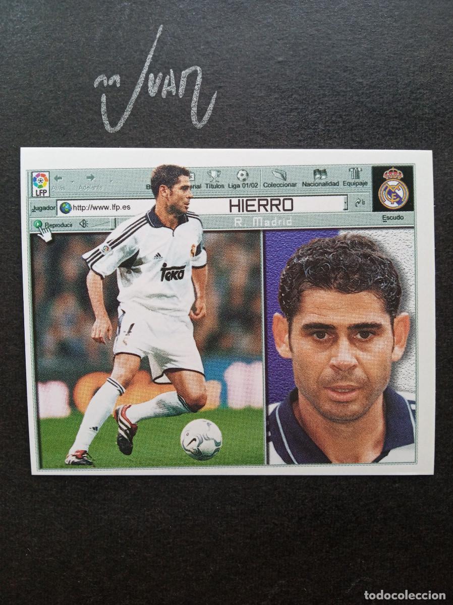 Cromos de f&uacute;tbol: HIERRO REAL MADRID ESPA&Ntilde;A ⚽ COLECCIONES ESTE &reg; 2001 2002 LIGA 01 02 SIN PEGAR NUNCA PEGADO NUEVO