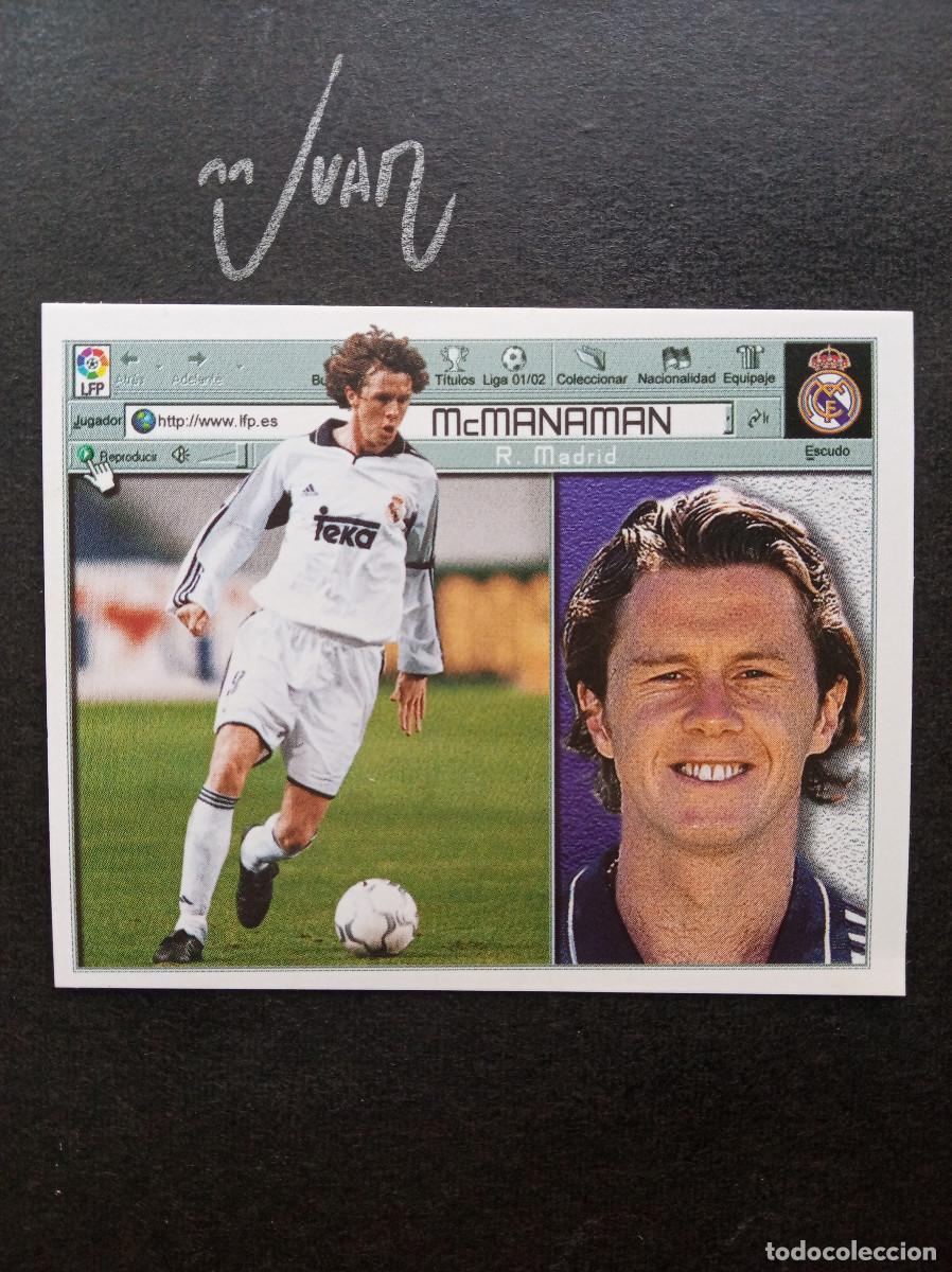 Cromos de f&uacute;tbol: McMANAMAN REAL MADRID ENGLAND ⚽ COLECCIONES ESTE &reg; 2001 2002 LIGA 01 02 SIN PEGAR NUNCA PEGADO NUEVO