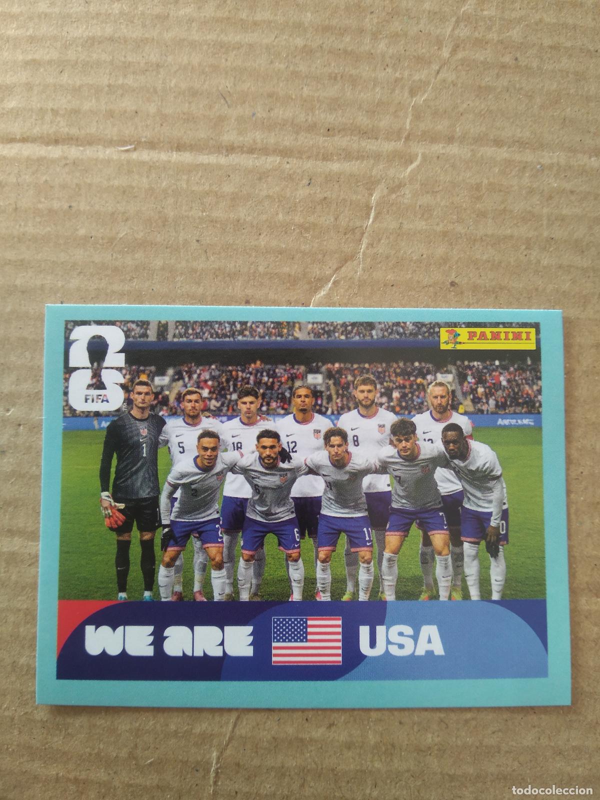 Cromos de f&uacute;tbol: USA 13 EQUIPO PLANTILLA ESTADOS UNIDOS USA CROMO FUTBOL PANINI MUNDIAL 2026 WORLD CUP COPA DEL MUNDO