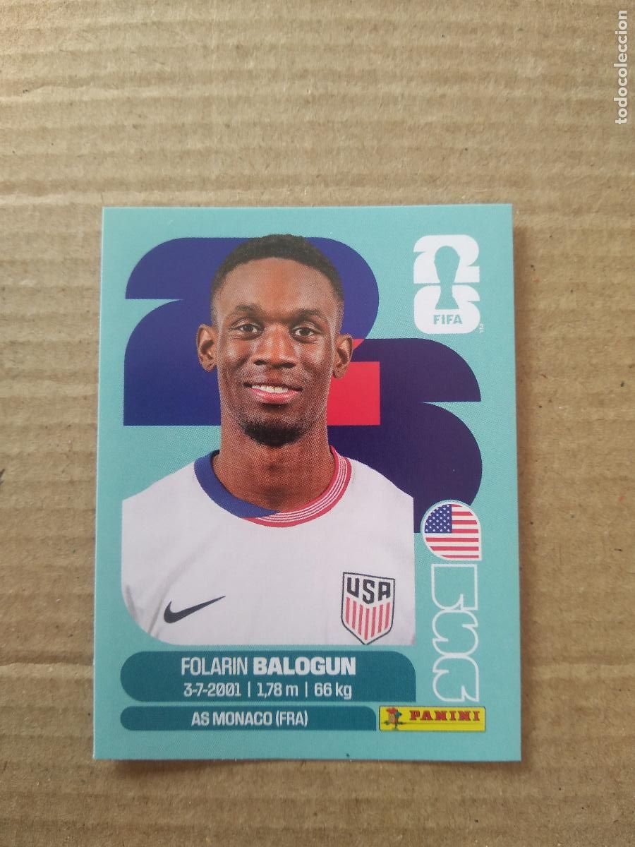 Cromos de Futebol: USA 20 FOLARIN BALOGUN ESTADOS UNIDOS USA CROMO FUTBOL PANINI MUNDIAL 2026 WORLD CUP COPA DEL MUNDO