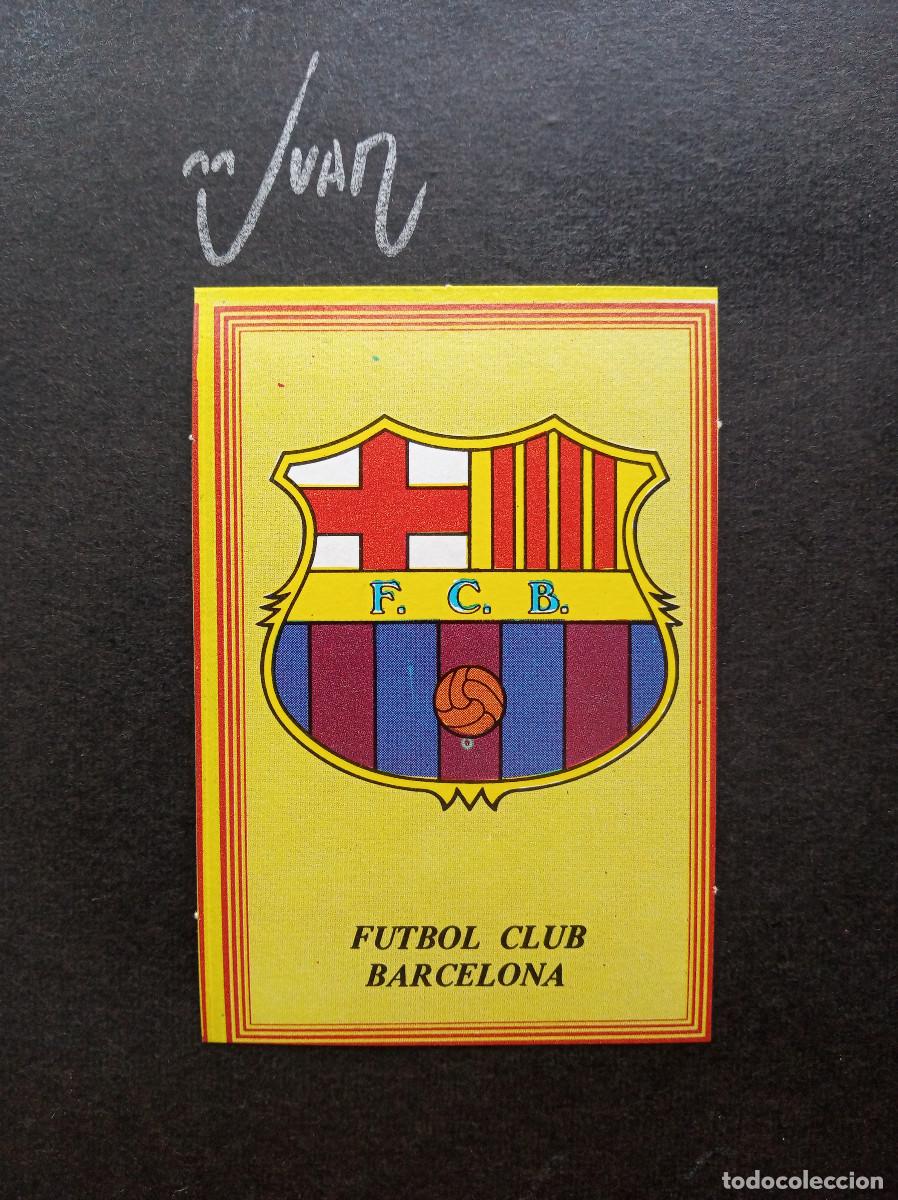Fu&szlig;ball-Sticker: ESCUDO FC BARCELONA ⚽ EDITORIAL M. ROLLAN &reg; 1983 1984 LIGA FUTBOL 83 84 SIN PEGAR NUNCA PEGADO NUEVO