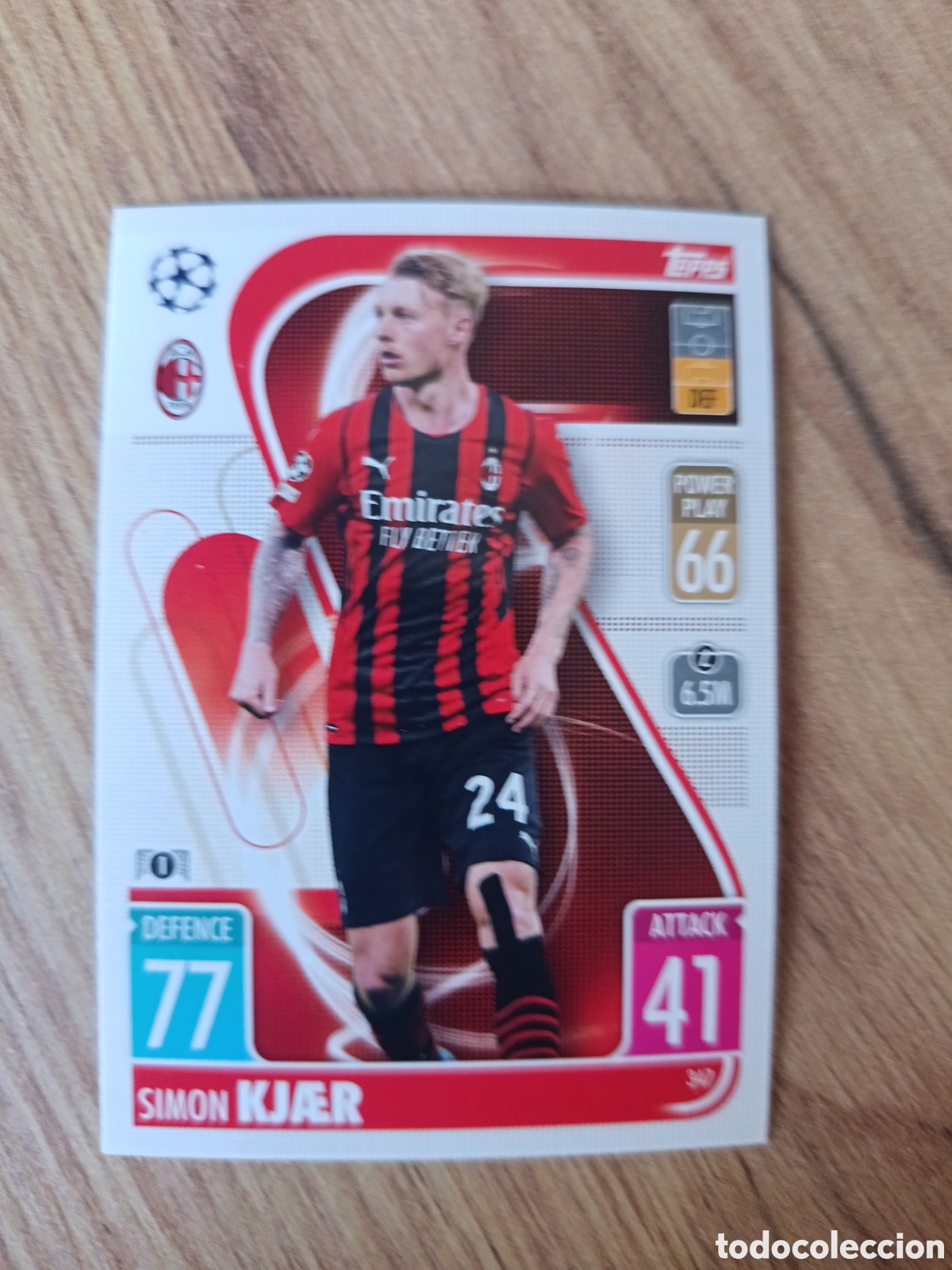 Fu&szlig;ball-Sticker: 347 Kjaer CHAMPIONS LEAGUE MATCH ATTAX TOPPS 2021-2022 21-22