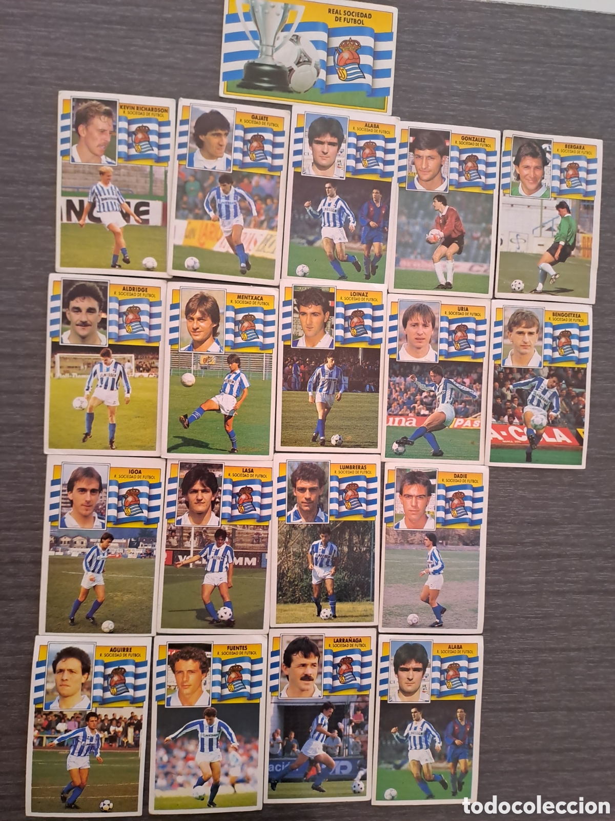 Cromos de f&uacute;tbol: LIGA ESTE 90 91 REAL SOCIEDAD SIN PEGAR Lote de 18 cromos de la REAL SOCIEDAD de EDICIONES ESTE