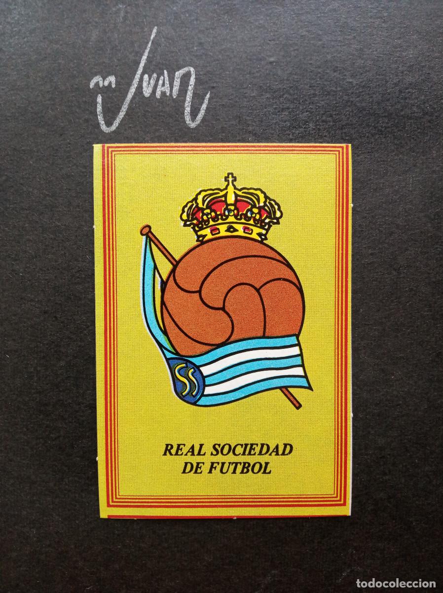 Cromos de f&uacute;tbol: ESCUDO REAL SOCIEDAD ⚽ EDITORIAL M. ROLLAN &reg; 1983 1984 LIGA FUTBOL 83 84 SIN PEGAR NUNCA PEGADO