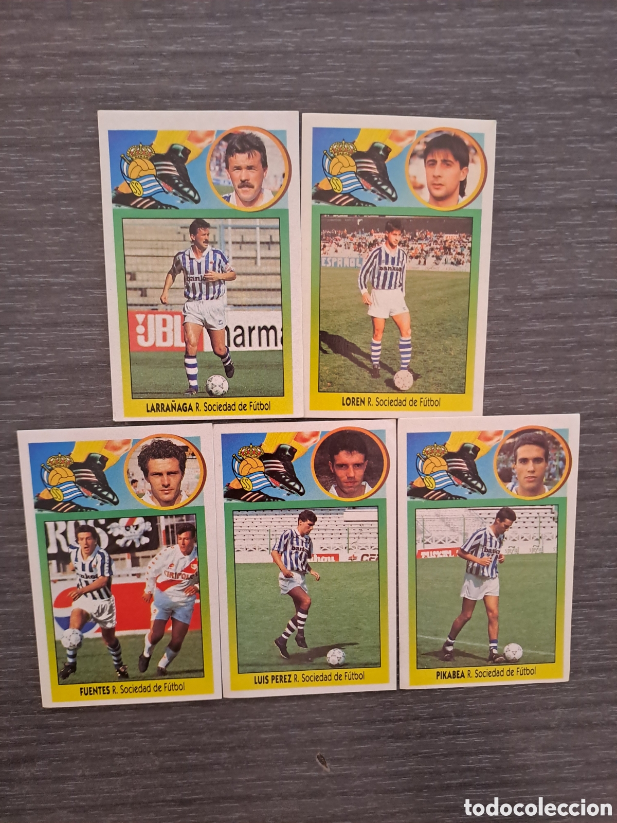 Cromos de f&uacute;tbol: LIGA ESTE 93 94 REAL SOCIEDAD SIN PEGAR ADHESIVOS Lote de 5 cromos de la REAL SOCIEDAD de ESTE