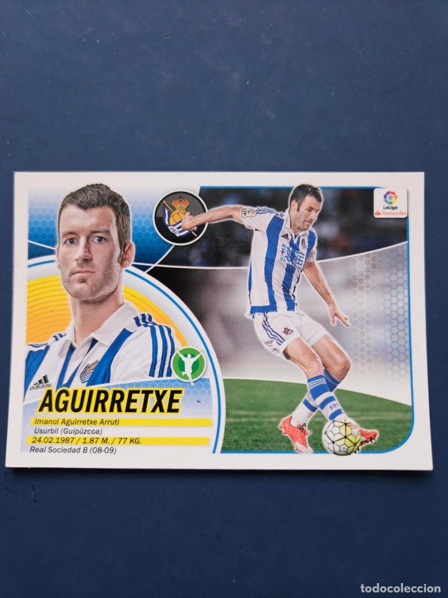 Figurine di Calcio: N&ordm; 16 AGUIRRETXE REAL SOCIEDAD LOGO NUEVO LIGA ESTE 16 17 2016 2017 SIN PEGAR NUNCA PEGADO