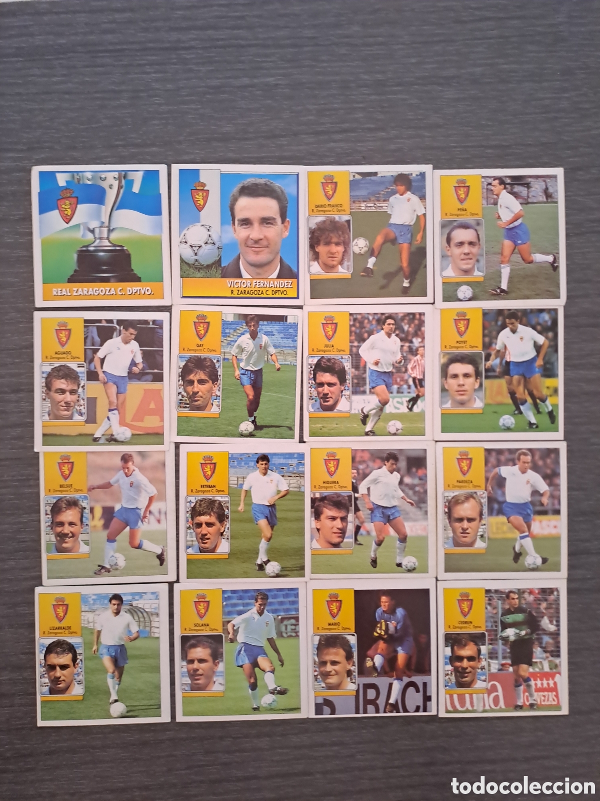 Football Stickers: Colecci&oacute;n de cromos de la Liga Este de la temporada 92-93 del Real Zaragoza. - Cromos sin pegar. -