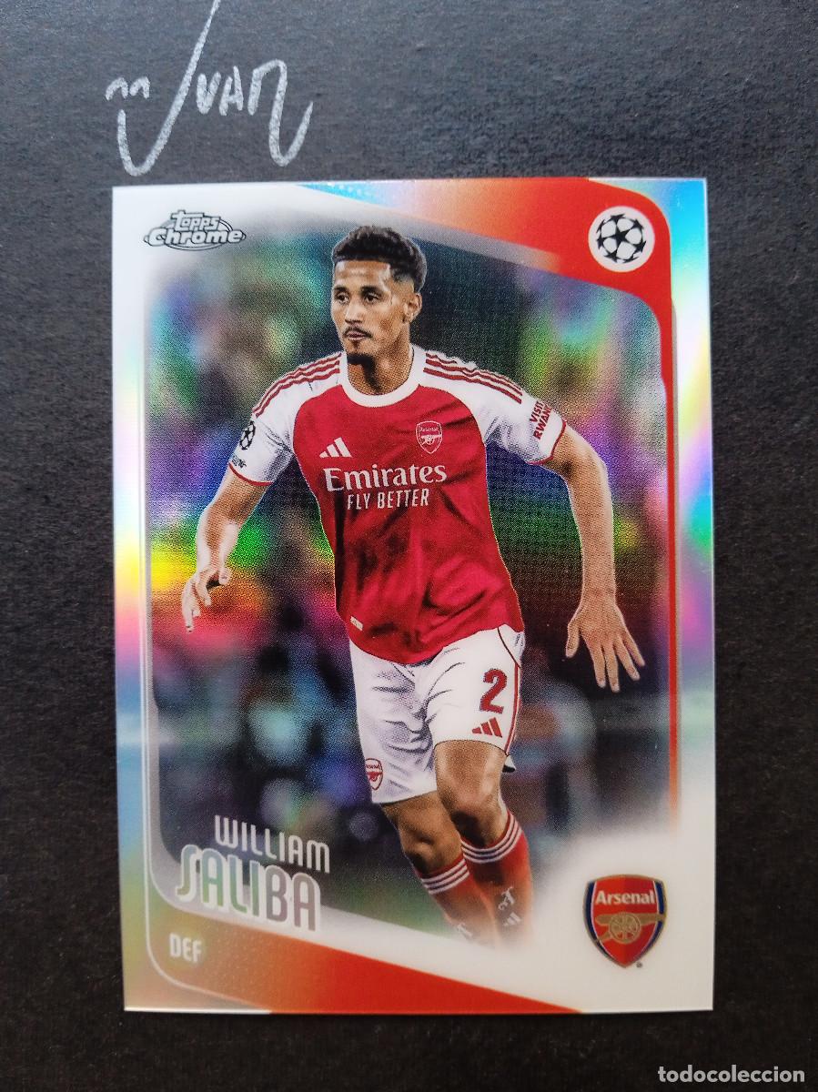 Football Stickers: N&ordm; 113 REFRACTOR WILLIAM SALIBA ARSENAL FRANCIA ⚽ TOPPS &reg; CHROME UCC UEFA 2025 2026 25 26 NUEVO