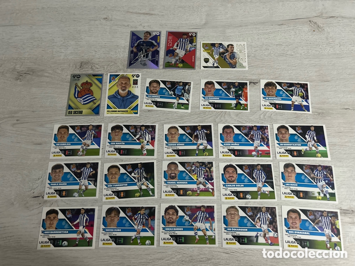 Cromos de f&uacute;tbol: Equipo Completo Real Sociedad Liga Este 2026/27 26-27 Panini