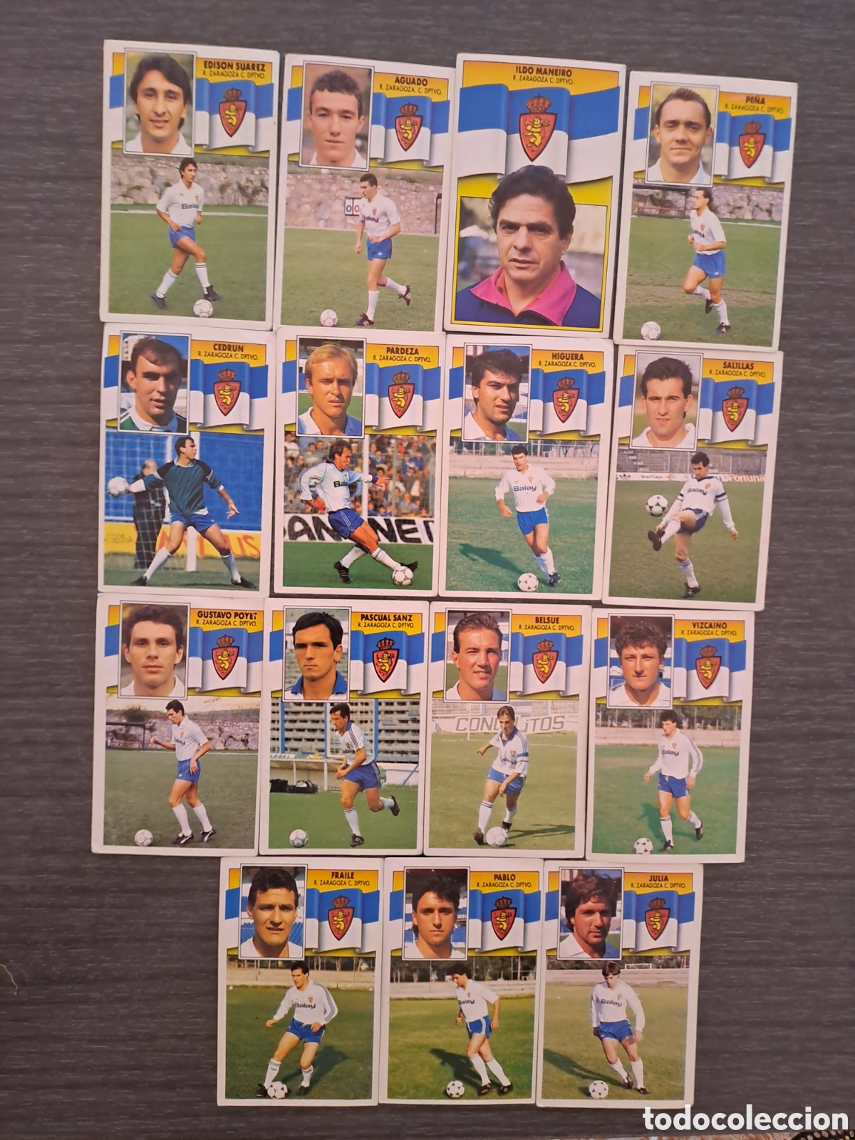 Cromos de f&uacute;tbol: LIGA ESTE 90 91 ZARAGOZA SIN PEGAR Lote de 15 cromos del REAL ZARAGOZA de EDICIONES ESTE DESTACADO