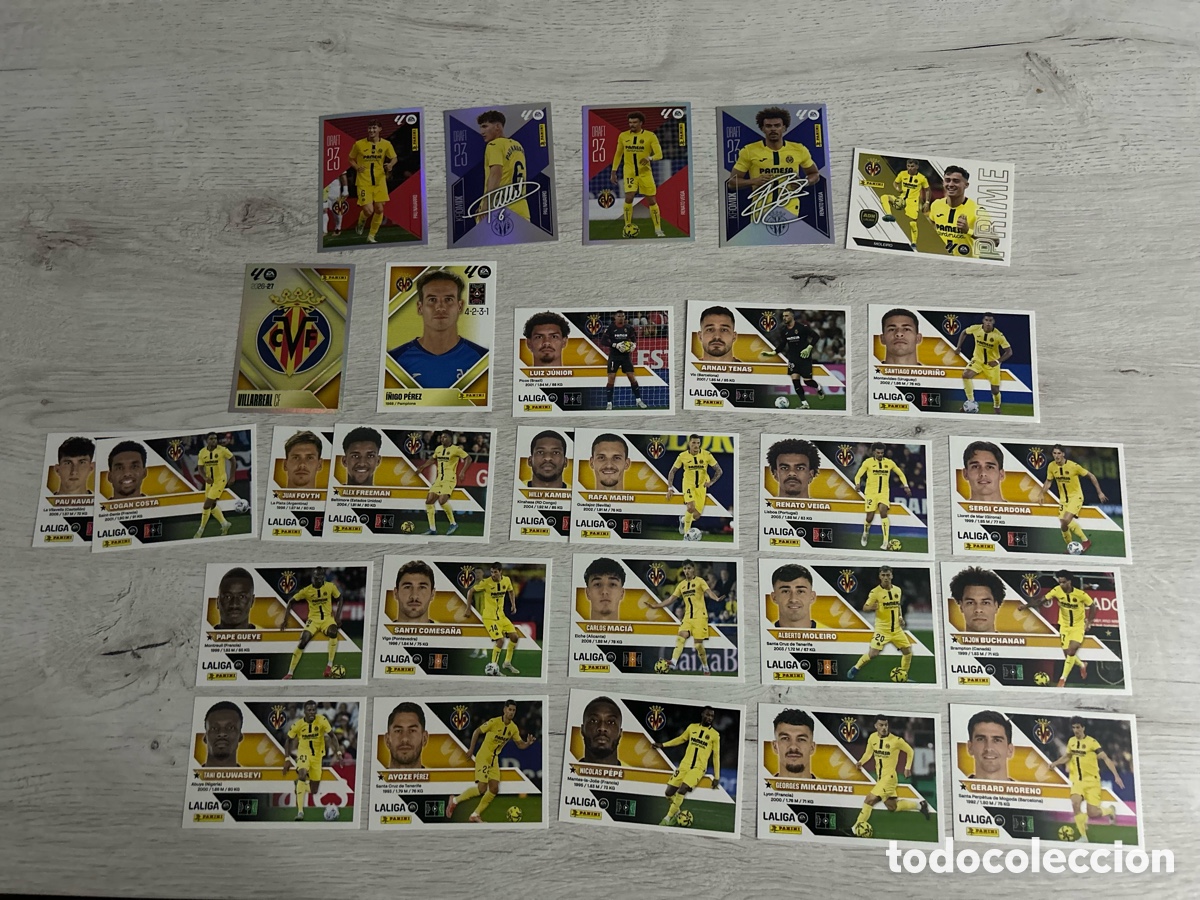 Cromos de f&uacute;tbol: Equipo Completo Villarreal Liga Este 2026-27 26-27 Panini