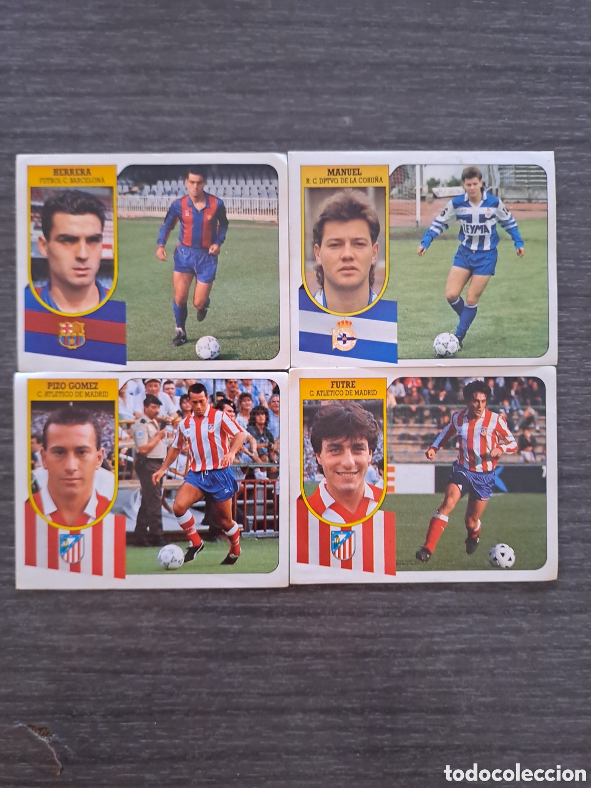 Cromos de f&uacute;tbol: LOTE LIGA ESTE 91-92 SIN PEGAR Lote de 4 cromos adhesivos originales, todos SIN PEGAR