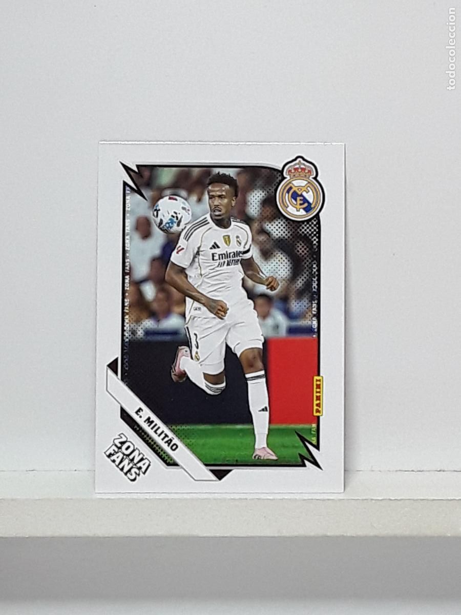 Cromos de f&uacute;tbol: CLUB REAL MADRID OFICIAL 2025 2026 25 26 ALBUM PANINI LIGA N 33 ZONA FANS EDER MILITAO