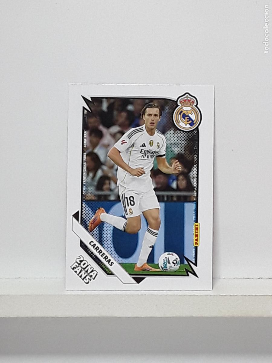 Cromos de f&uacute;tbol: CLUB REAL MADRID OFICIAL 2025 2026 25 26 ALBUM PANINI LIGA N 35 ZONA FANS ALVARO CARRERAS