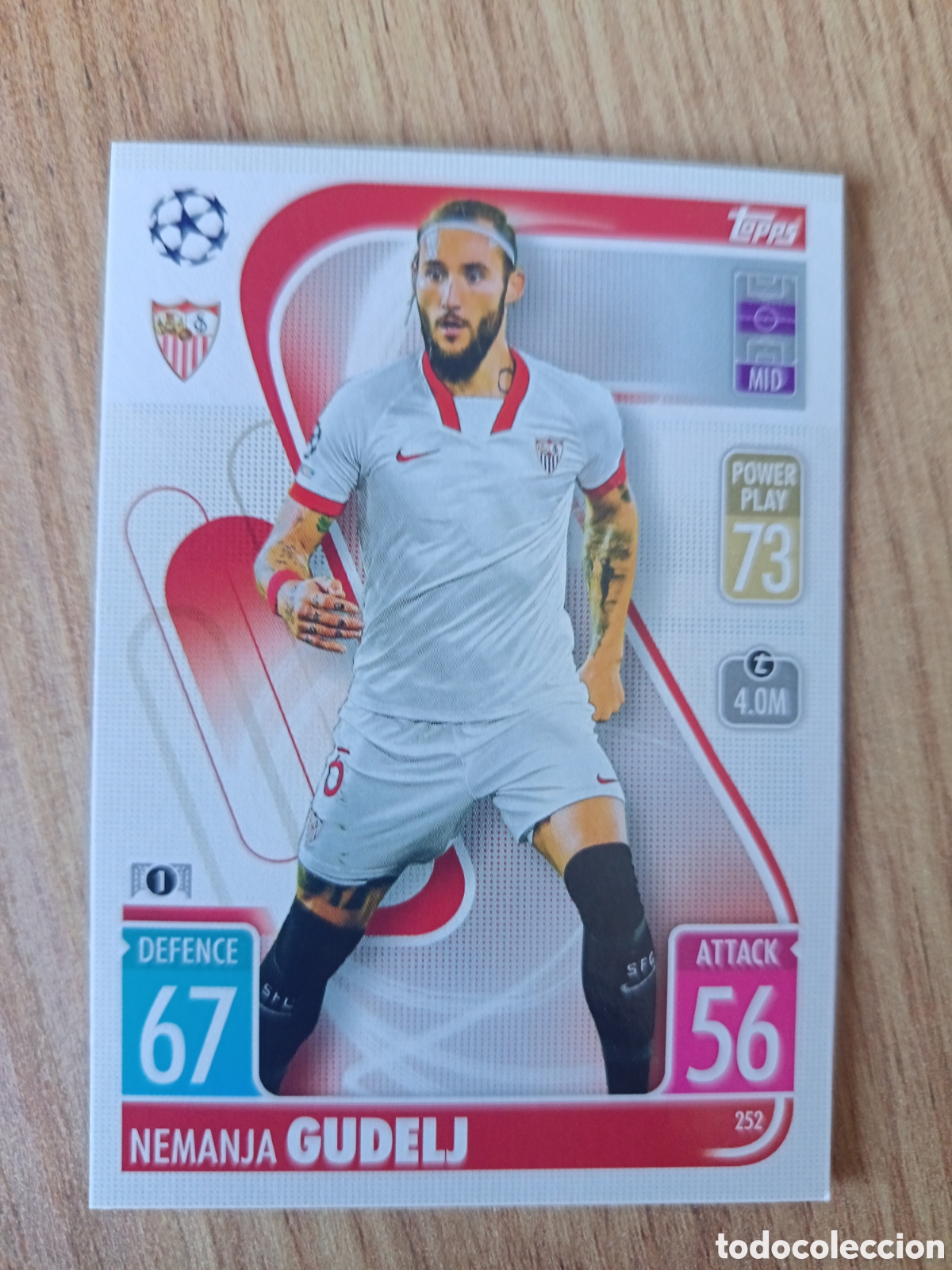 Cromos de f&uacute;tbol: 252 Gudelj CHAMPIONS LEAGUE MATCH ATTAX TOPPS 2021-2022 21-22