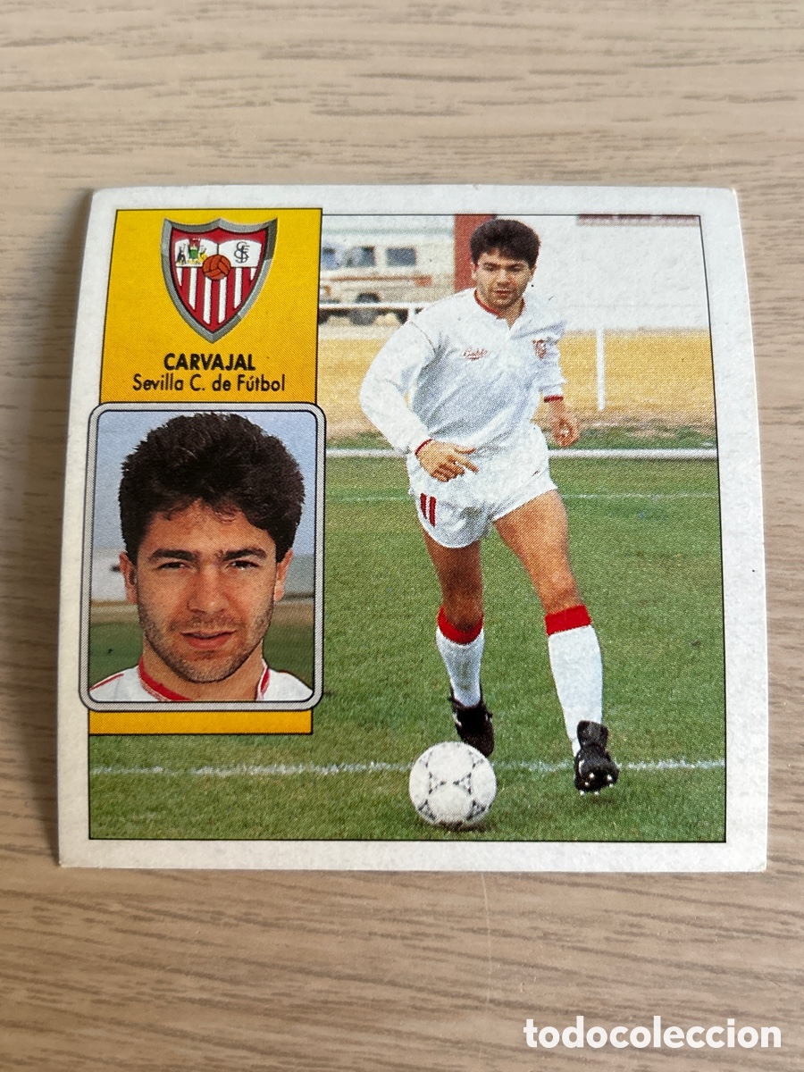 Fu&szlig;ball-Sticker: CARVAJAL SEVILLA LIGA ESTE 1992 1993 92 93 NUNCA PEGADO SIN PEGAR