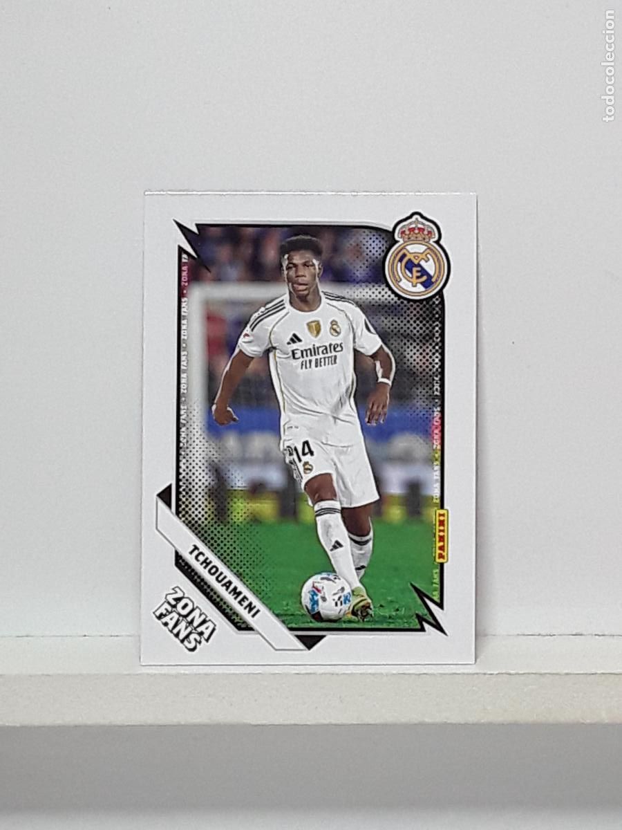 Cromos de f&uacute;tbol: CLUB REAL MADRID OFICIAL 2025 2026 25 26 ALBUM PANINI LIGA N 36 ZONA FANS TCHOUAMENI