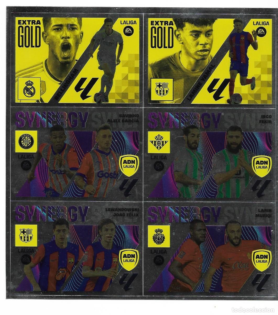 Cromos de f&uacute;tbol: LIGA ESTE 2023/24 LAMINA Y REVISTA 201 LAMIN YAMAL BELLINGHAM Y 4 SYNERGY
