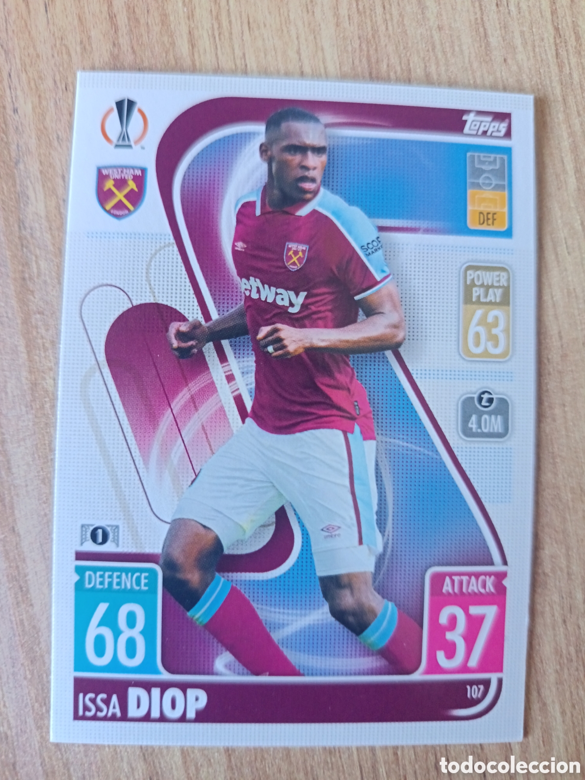Cromos de f&uacute;tbol: 107 Diop CHAMPIONS LEAGUE MATCH ATTAX TOPPS 2021-2022 21-22