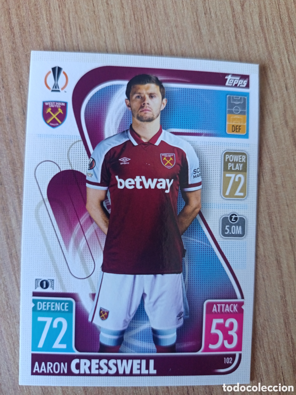 Cromos de f&uacute;tbol: 102 Cresswell CHAMPIONS LEAGUE MATCH ATTAX TOPPS 2021-2022 21-22