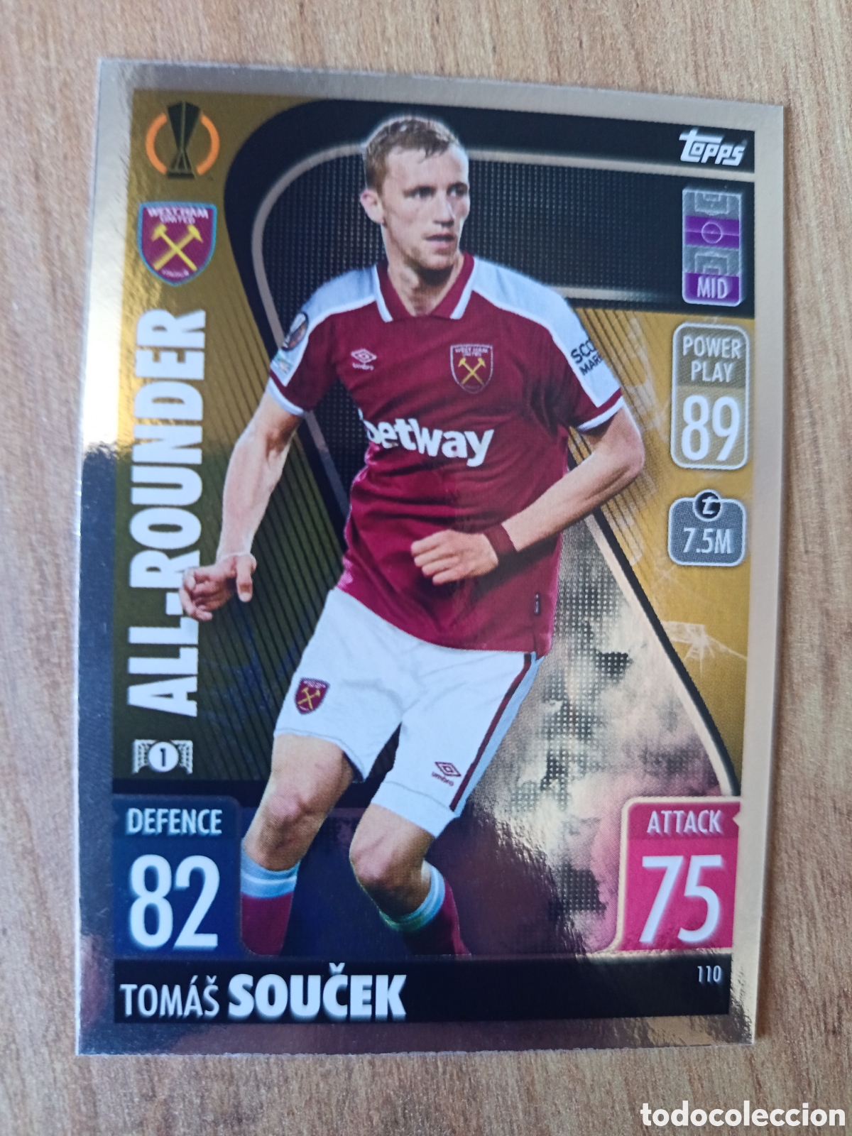 Cromos de f&uacute;tbol: 110 Soucek CHAMPIONS LEAGUE MATCH ATTAX TOPPS 2021-2022 21-22