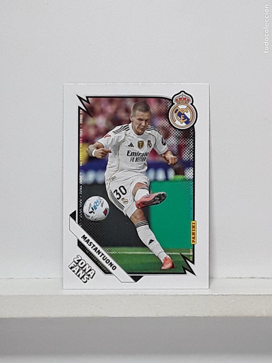 Cromos de f&uacute;tbol: CLUB REAL MADRID OFICIAL 2025 2026 25 26 ALBUM PANINI LIGA N 40 ZONA FANS FRANCO MASTANTUONO