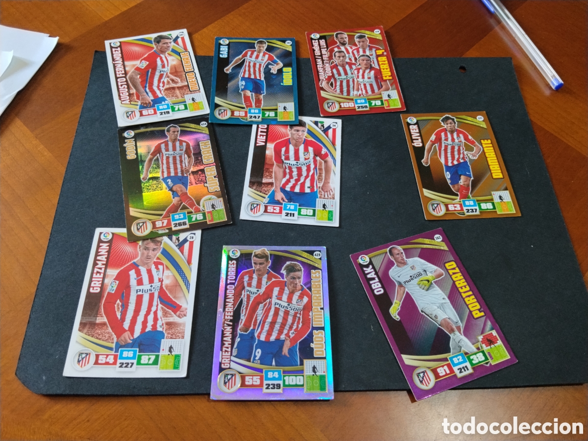 Cromos de f&uacute;tbol: 9 Cromos Atl&eacute;tico de Madrid 2015-2016