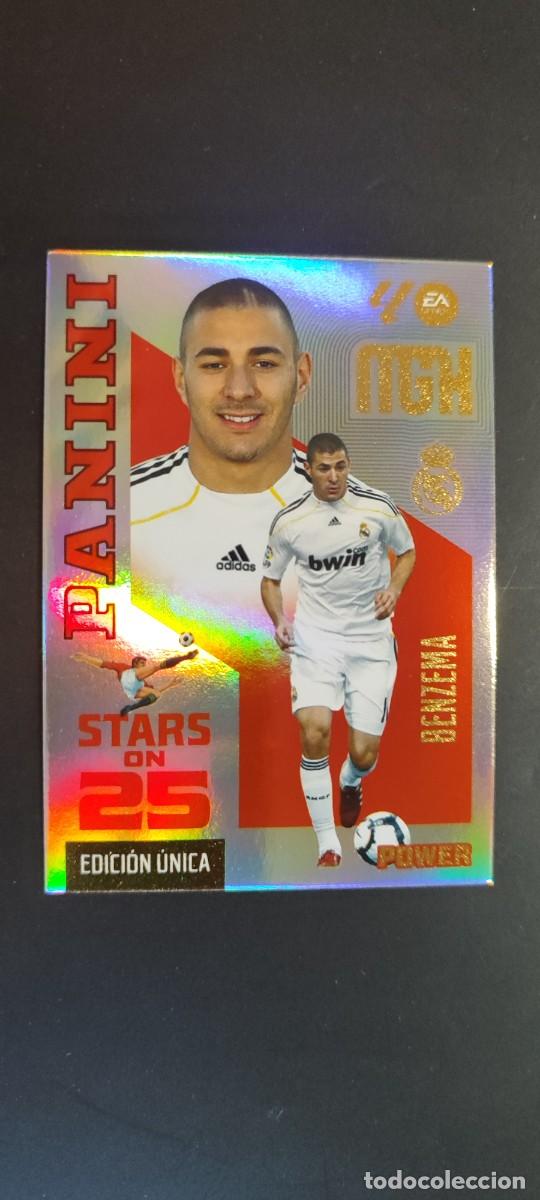 Football Stickers: MEGACRACKS 26/27 CARD POWER STARS ON 25 BENZEMA REAL MADRID # 441P PANINI EDICION UNICA